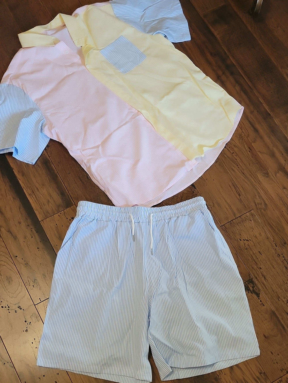 Men's Pastel Stripe Shorts - Light Blue